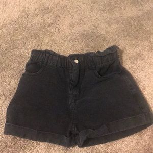 Black denim shorts high waisted